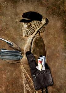 شوخی با کاراکتر تخت جمشید++ روزنامه فروش