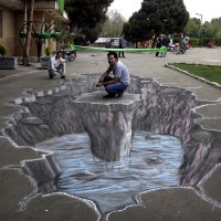 نقاشی سه بعدی در پارک چیتگر تهران